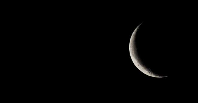 Crescent moon three days before the April 8th Total Solar Eclipse