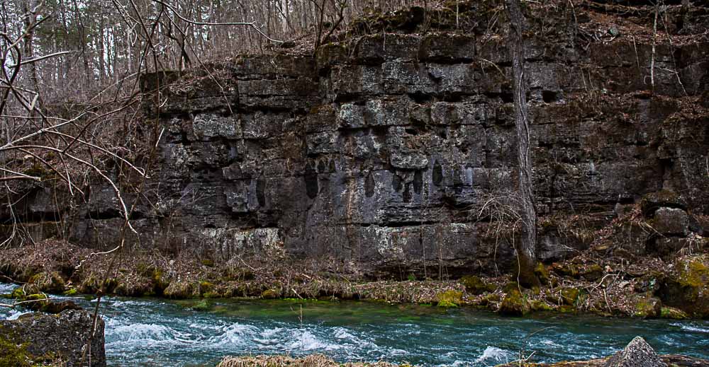 A bluff overlooking one of Greer's springs.