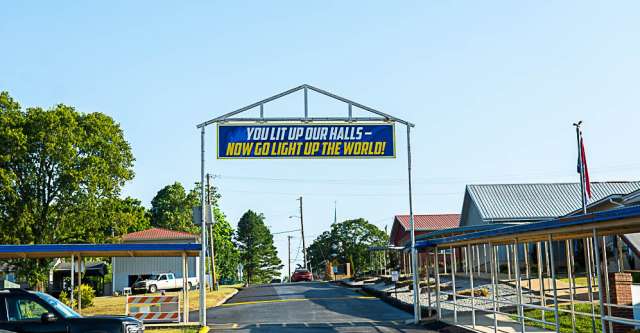 The sign when you leave the Alton Public School.