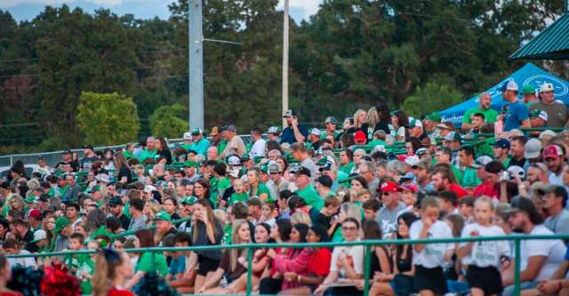 THAYER, MO – SEPTEMBER 12: The stands were packed with fans of both teams during the high school football game between the Thayer Bobcats and the Liberty (Mtn. View) Eagles on September 12, 2025, at the Thayer High School football field in Thayer, MO. (Photo by Curtis Thomas/AltonMo.com)