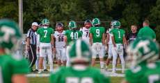 THAYER, MO – SEPTEMBER 26: The captains of the Thayer Bobcats- Dawson Harris, Zeb DuBois, Riley White, and Cordell Washington- meet the Tigers' captains for the coin toss during the high school football game between the Thayer Bobcats and the Houston Tigers on September 26, 2025, at the Thayer High School football field in Thayer, MO. (Photo by Curtis Thomas/AltonMo.com)