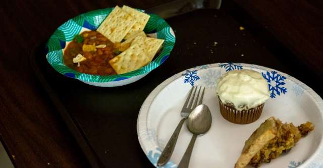 Ham and beans and dessert.