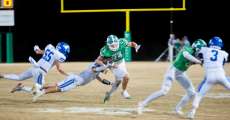 THAYER, MO – NOVEMBER 14: Thayer Bobcats running back Dominick Boyce (24) tries to evade the defense during the high school football game between the Thayer Bobcats and the Marionville Comets on November 14, 2025, at the Thayer High School football field in Thayer, MO. (Photo by Curtis Thomas/AltonMo.com)