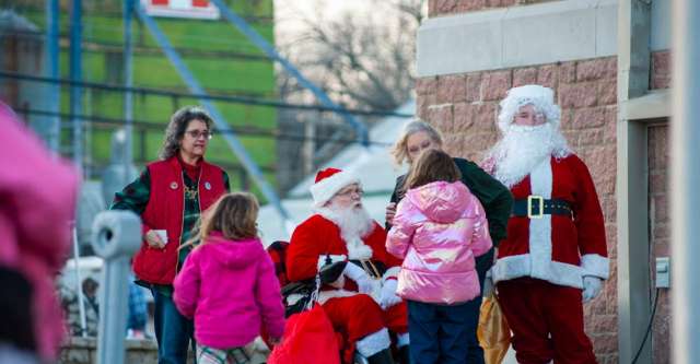 The individuals who dressed up for the Santa contest.