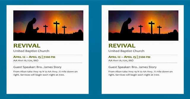 United Baptist Church revival flyer