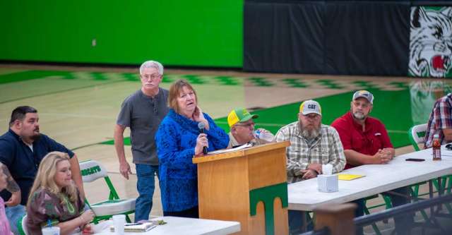 Miss Kay broke down different ballot measures at the meeting.