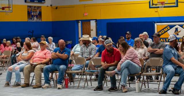 A crowd showed up to support the girls at the local patriotic pageant.