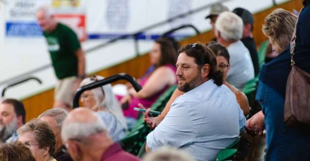 The bleachers filled with people wanting to be informed before primaries.