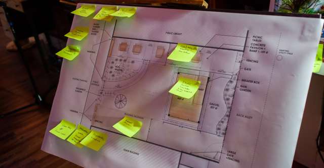Pros and cons of the current proposed plan for the pocket park.