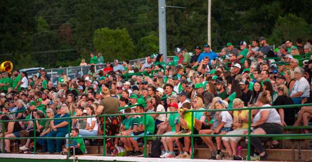 THAYER, MO – AUGUST 28: Thayer Bobcat fans fill the stands during the high school football game between the Thayer Bobcats and the Pocahontas Redskins on August 28, 2026, at the Thayer High School football field in Thayer, MO. (Photo by Curtis Thomas/AltonMo.com)