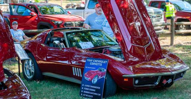 A 1969 Chevrolet Corvette on display at the car show.