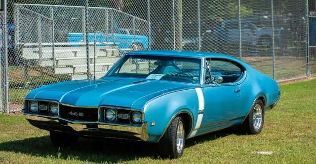 A sleek classic car at the Mammoth Spring Antique and Classic Car Show.