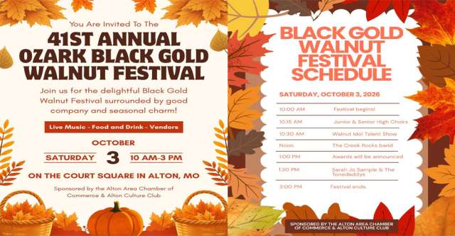 The 41st Annual Ozark Black Gold Walnut Festival stage schedule