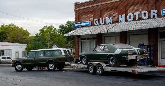 The matching Clary vehicles during the cruise-in.